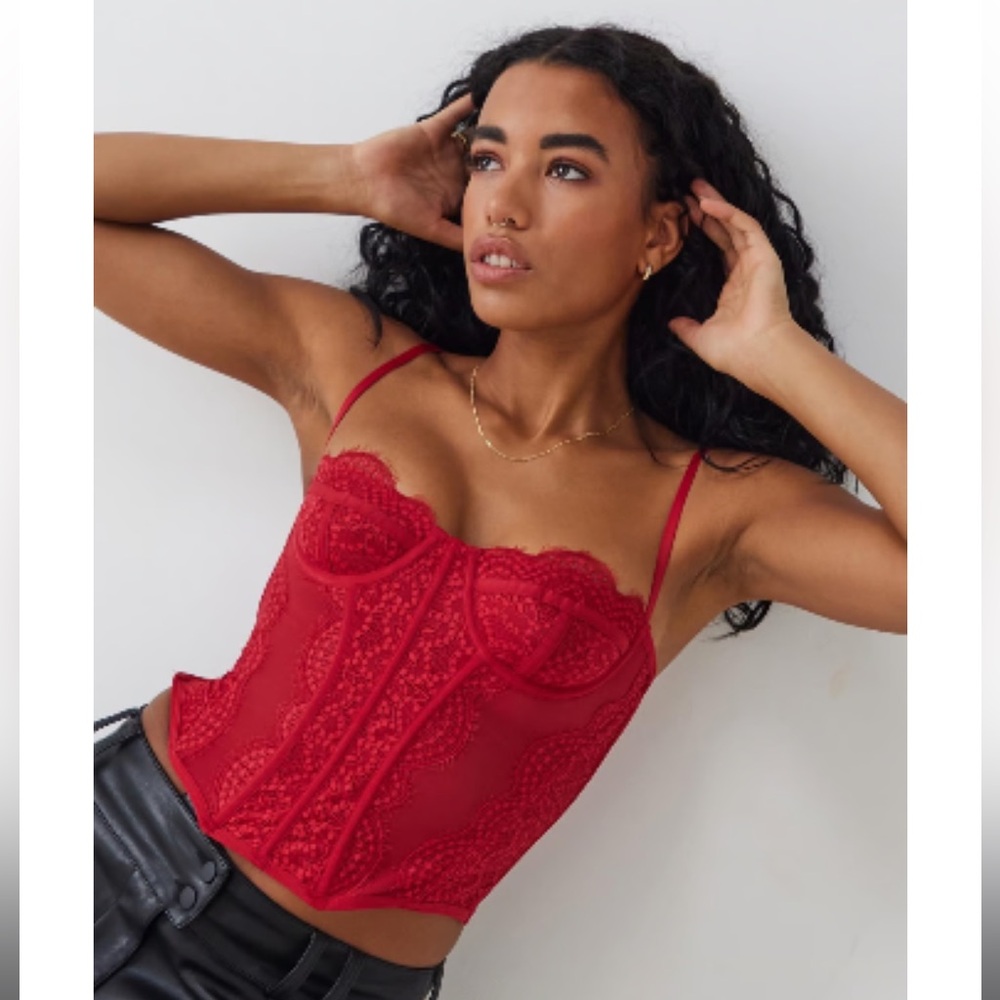 Red urban outfitters corset top